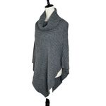 Cocogi Made in Italy Gray Knit Cowl Neck Poncho One Size | Wool Alpaca Blend Photo 3