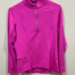 IBKUL Women's Pink Ruched 1/2 Zip Mock Neck Pullover Sz S Golf Hiking UPF 50 Photo 0