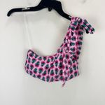 J.Crew NEW  One Shoulder Bow Bikini Top Resort Pink Bright Kell Vacation Small Photo 3