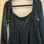 BODEN DARK GREEN VELOUR MIDI DRESS LONG SLEEVE WITH SWEETHEART NECK LINE SIZE 10 Photo 6