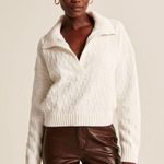 Abercrombie & Fitch Checkerboard Stitch Notch-Neck Sweater Photo 0