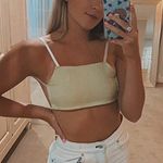 The Vintage Shop Sage Green Polka Dot Crop Top  Photo 0