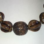 Elegant Brown Chunky Glass Beaded Carved Bead Boho Necklace Photo 2