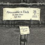 Abercrombie & Fitch Abercrombie Denim Mom Shorts Womens 2 Curve Black Frayed Distressed Grunge Photo 3