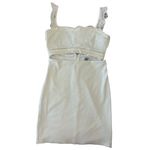Tiger Mist ‎ Mini Dress with Bows White Size Medium Bodycon Ribbed Photo 3