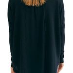 Free People Black Leo Henley Waffle Knit Photo 1