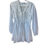 ZARA  Bloggers Favorite White Eyelet Long Sleeve Mini Dress Corset Small 2786/972 Photo 3