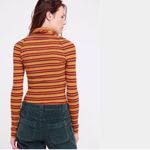 Striped Pink and Yellow Ribbed Turtleneck Sweater | Size Small Photo 7