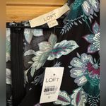 Loft NWT  Size 12 Viscose Dark Floral Leaf V Neck Long Sleeve Midi Dress Photo 13