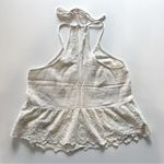 Eyeshadow Cream Eyelet Lace Halter Top, Size Large Photo 2