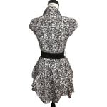 BCX Black White Abstract Print Ruffled Skirt Short Dress Women's Medium Photo 4