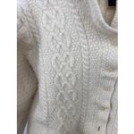 Paul James 100% Wool Cropped Jacket Cardigan Womens Sweater S Ivory Cable Knit * Photo 3