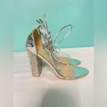 Lala Ikai silver clear heeled sandals with rhinestones size‎ 7 1/2 S Photo 2