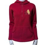 Disney Vintage Winnie the Pooh Fleece Quarter Zip Hoodie Size Small Red Photo 0
