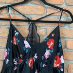 Inc International Concepts Lace Trim Satin Slip Dress Mini Floral Chemise Size L Black Size L Photo 1