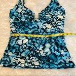 Calvin Klein Tankini SwimSuit Top Size Large Blue Black White Photo 7