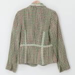 True Meaning Tweed Blazer Floral Trim Green Pink Preppy Lace Twee Office Size 8 Photo 6