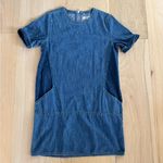 Topshop  Moto Denim Blue Dress With Zipper Size 8 Photo 0