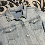 Susan Graver  Regular light blue denim long Jean jacket‎ women’s size XLP Photo 2