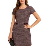 Connected Apparel Stretch Tweed Welt-Pocket-Detail Dress - 4 Photo 0