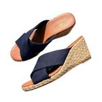 Tommy Bahama  Stacey Navy Wedge Sandals Slides Espadrilles Womens Size 7.5 M Photo 0
