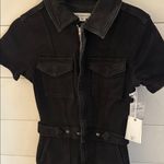 Good American Fit For Success Black Jean Jumpsuit with Zipper size XS NWT Photo 3