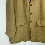 ZARA NWT  Carmen Linen Blazer Jacket Sz Medium Olive Green Lagenlook Photo 9