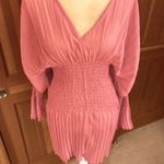 Nwt, Lavishly Paris Women’s Shirring Hot Pink Bell Sleeved Dress. Size Small Photo 2