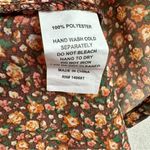 Unique Vintage  Long Sleeve Collared Button Up Floral Blouse Top Brown Medium M Photo 6