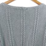 Jeanne pierre  1X Gray Waffle Cable Knit Pullover Tunic Top Plus Photo 1