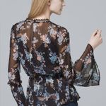 White House | Black Market Floral Print Flared 2 Piece Set Top Size S Photo 2