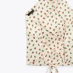 ZARA ‎ Watermelon Print Satin Effect Crisscross Lace-Up Tie Back Crop Top Size XS Photo 10