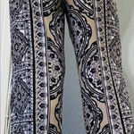 INC International Concepts Black and White Wide Leg Stretchy Boho Pants Size XL Photo 0