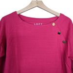 Loft Women's M Button Trim Long Sleeve Tee Photo 3