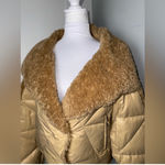 LAMARQUE Sharon Mix Media Down Puffer Jacket in Caramel/ Large Tan Photo 4