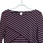 Talbots Top Womens Large Multicolor Stripe Stretch Boat Neck Blouse Photo 1