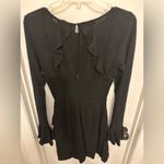 Lulus  Faux Wrap Black Dress With Flutter Sleeve And Tie At Waist Nwt!  Size XS Photo 6