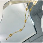 Gold Geometric Y Necklace –‎ 304 Stainless Steel Drop Chain with Crystals Photo 3