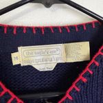 Vtg 1990 The Eagles Eye Cropped Cardigan Sweater Womens M Blue School USA Fruit Size M Photo 3