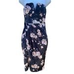 Lulus  Black Velvet Floral Print bodycon sweet heart neckline Dress Photo 1