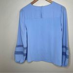 Ann Taylor petite blue balloon sleeve eyelet long sleeve dress blouse top small Photo 6