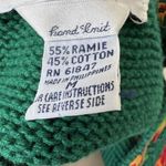 EAGLE'S EYE Vintage Hand Knit Sweater Harvest Pumpkins Fall RARE 1994 Size Med‎ Green Photo 14