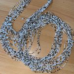 Seed Bead Wrap Long Open End Lariat Tassel Necklace White Photo 4