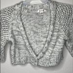 Decree ‎ Cropped Cardigan Sweater Gray Photo 5