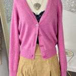 Talbots  Romantic Coquette Super Soft Pink Lambswool Angora Rabbit Hair Cardigan Photo 0