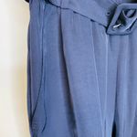 EXPRESS Navy Blue Super High Rise Ankle Trouser Paperbag Waist Belt Sz Small Photo 4