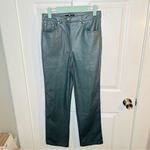 7 For All Mankind  Faux Leather Skinny Pants High Waist Dark Gray Small Photo 3