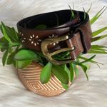 genuine leather embroidered stitched y2k belt Brown Size M Photo 6