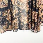 Soft Surroundings  Isabella Black Sheer Paisley Print Chiffon Kimono, Size Large Photo 4
