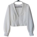 Eri + Ali x Anthropologie White Crop Top Jacket Size XL Photo 0